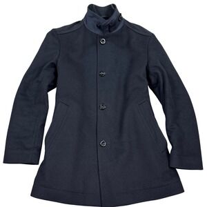 Hugo Boss Jacket Men's Medium Black Cashmere Wool Quilted Lined Insulated Coat